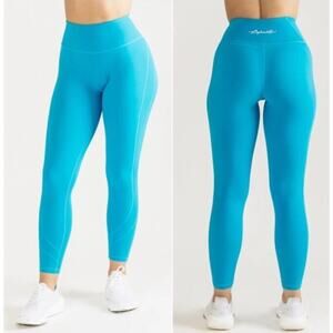 Alphalete Leggings Pulse Surge High-Waisted Compression 25” Pacific Blue Size Sm